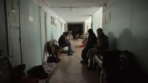 20 days in mariupol cinematography by evgeniy maloletka interior day medium wide shot three shot backlight sunlight shot 042