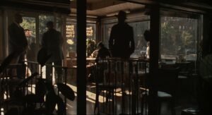 american gangster cinematography by harris savides night medium wide shot three shot silhouette artificial light shot 056