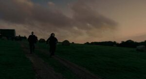 children of men cinematography by emmanuel lubezki exterior wide shot two shot backlight shot 066