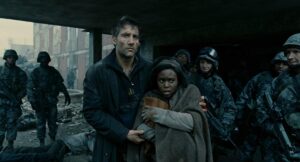 children of men cinematography by emmanuel lubezki night medium close up three shot silhouette artificial light shot 060