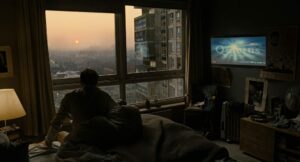 children of men cinematography by emmanuel lubezki night medium shot silhouette artificial light shot 009