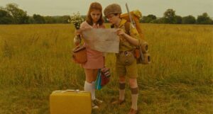 moonrise kingdom cinematography by robert d yeoman exterior day medium close up daylight suitcase shot 018