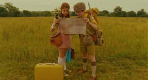moonrise kingdom cinematography by robert d yeoman exterior day medium shot daylight suitcase shot 023