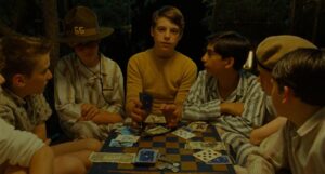 moonrise kingdom cinematography by robert d yeoman medium close up three shot artificial light shot 046