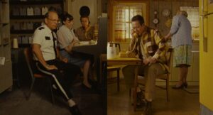 moonrise kingdom cinematography by robert d yeoman medium close up three shot shot 048