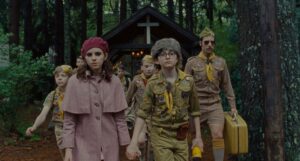 moonrise kingdom cinematography by robert d yeoman medium close up three shot shot 061
