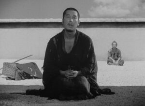 rashomon cinematography by kazuo miyagawa day extreme close up over the shoulder backlight daylight shot 017
