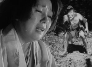rashomon cinematography by kazuo miyagawa day extreme close up over the shoulder hard light daylight shot 053