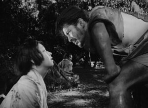 rashomon cinematography by kazuo miyagawa day extreme close up over the shoulder hard light shot 022
