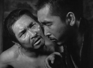 rashomon cinematography by kazuo miyagawa day extreme close up side lighting shot 030