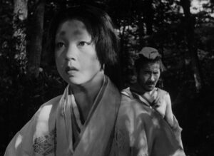rashomon cinematography by kazuo miyagawa extreme close up over the shoulder hard light shot 011