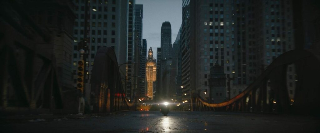 the batman cinematography by greig fraser exterior night establishing shot artificial light shot 051
