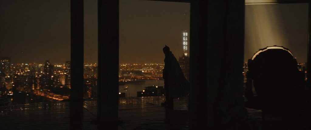 the batman cinematography by greig fraser night medium wide shot artificial light shot 048