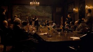 the godfather cinematography by gordon willis night wide shot establishing shot artificial light shot 009