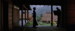 the last samurai cinematography by john toll night medium wide shot two shot silhouette artificial light shot 040