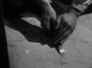 a man escaped cinematography by l once henri burel day establishing shot side lighting shot 045