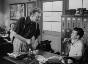 ace in the hole cinematography by charles lang day medium close up side lighting daylight shot 059