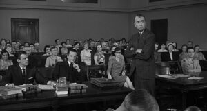 anatomy of a murder cinematography by sam leavitt interior day medium shot three shot shot 053