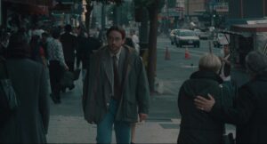 being john malkovich cinematography by lance acord exterior medium close up three shot artificial light car shot 021