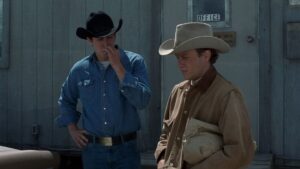 brokeback mountain cinematography by rodrigo prieto day medium close up two shot shot 059
