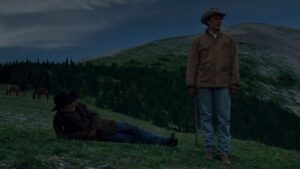 brokeback mountain cinematography by rodrigo prieto night medium shot two shot artificial light shot 050