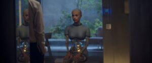 ex machina cinematography by rob hardy medium shot three shot shot 056