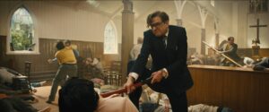 kingsman the secret service cinematography by george richmond day medium close up three shot backlight daylight shot 035
