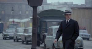 le samoura cinematography by henri deca exterior day medium close up backlight daylight car shot 057