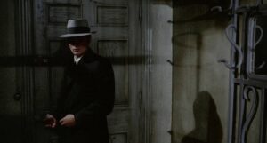 le samoura cinematography by henri deca night medium close up backlight artificial light shot 040