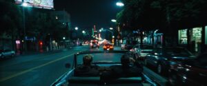 ocean s eleven cinematography by steven soderbergh exterior night establishing shot silhouette artificial light car shot 071