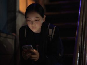 perfect days cinematography by franz lustig night extreme close up artificial light shot 044