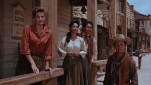 rio bravo cinematography by russell harlan exterior day medium close up three shot shot 005