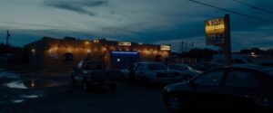 sicario cinematography by roger deakins exterior establishing shot backlight artificial light car shot 005