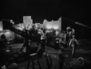 the artist cinematography by guillaume schiffman night wide shot three shot silhouette artificial light shot 031