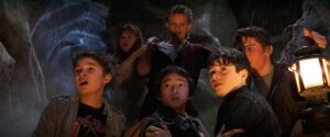 the goonies cinematography by nick mclean medium close up three shot artificial light shot 036