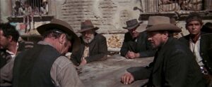 the wild bunch cinematography by lucien ballard day medium close up three shot hard light shot 057