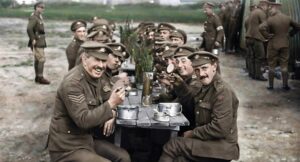 they shall not grow old cinematography by peter jackson day medium close up three shot backlight daylight shot 055