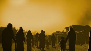 waltz with bashir cinematography by ari folman day medium wide shot three shot backlight daylight shot 071