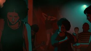 waltz with bashir cinematography by ari folman interior night medium shot two shot artificial light shot 027