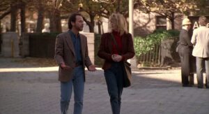 when harry met sally cinematography by barry sonnenfeld exterior day medium close up three shot daylight shot 011